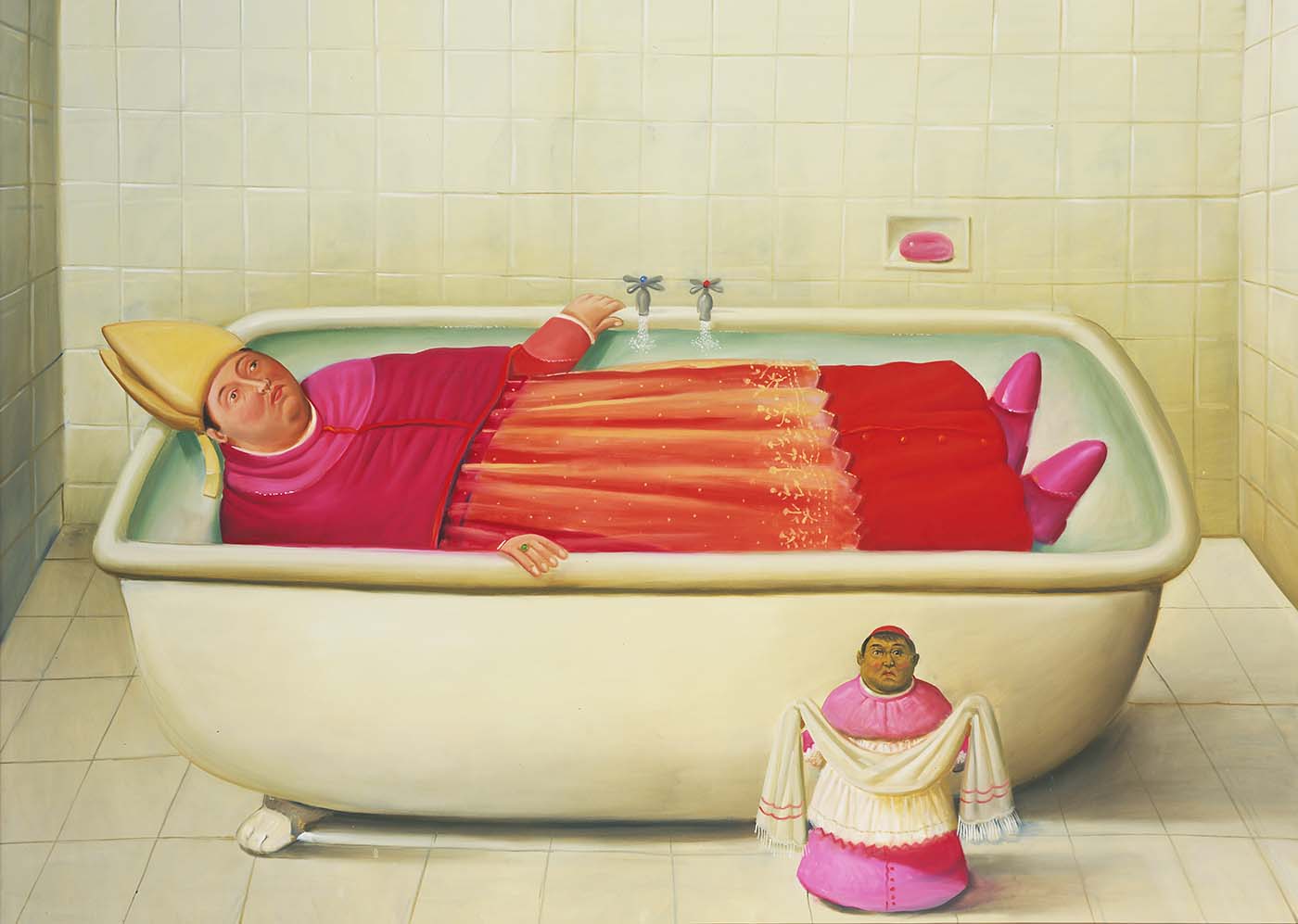 Fernando Botero, A Universal Master at Palau Martorell, Barcelona: Baño del Vaticano, 2006