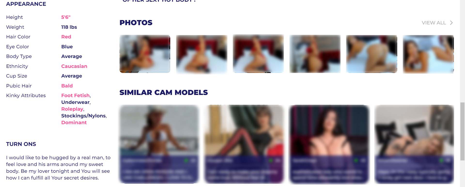 Comprehensive Cam Model Profiles