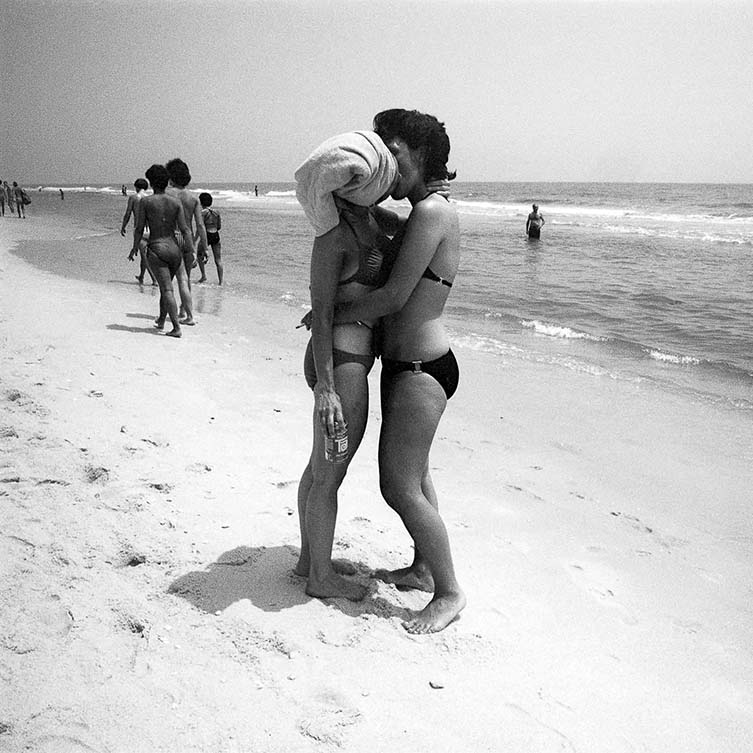 Toweled Lesbian Kiss Between Cherry Grove & Fire Island Pines, NY, July 1978