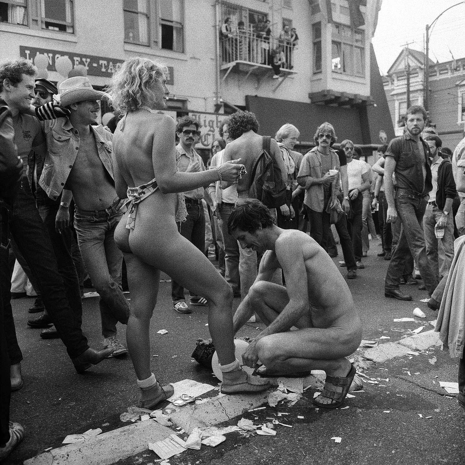 Meryl Meisler, Street Walker Street Photography Book by Eyeshot: Nearly Nude at Castro St. Fair, SF, CA, August 1979