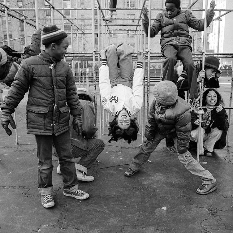 Jungle Gym (Elaine, Juan, Leslie, Suzanne & Kids), Goddard Riverside Playground, NY, NY, May 1980