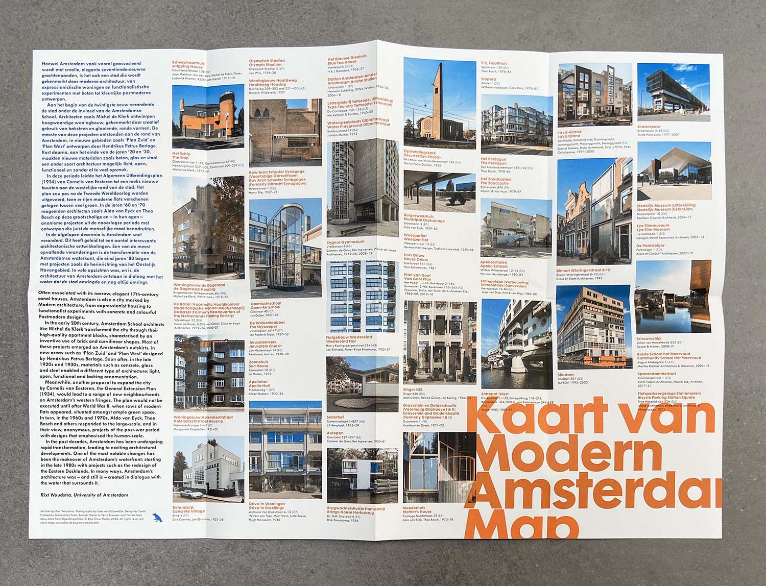 Modern Amsterdam Architecture Map by Blue Crow Media